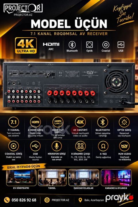 MJV Audio CK7.1 – 7.1 kanal rəqəmsal AV receiver - 4K Ultra HD — Bakı