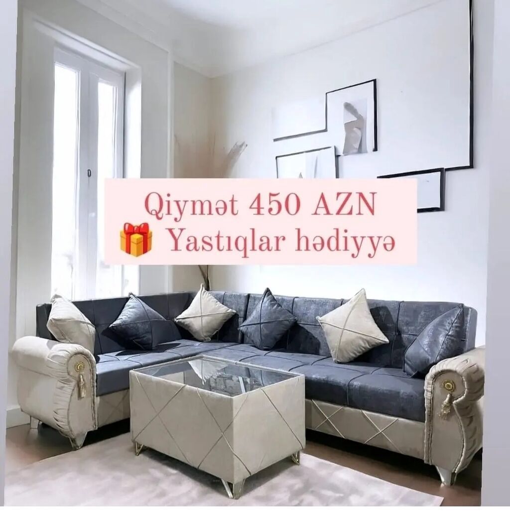 Künc divan dəsti — yastıqlar hədiyyə - 1