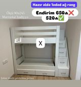 Ağ rəngli iki mərtəbəli uşaq çarpayısı - Ölçü: 90 x 245 - Mərtəbələrə — Goods
