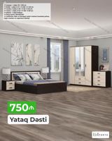 Yataq dəsti – 750 ₼ Komplektə daxildir: - Çarpayı: 1 ədəd, 90 × 200 — Mebel