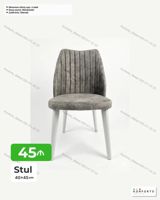 Stul – 40×45 sm - Müasir dizaynlı, yumşaq oturacaqlı və dik tikişli — Mebel