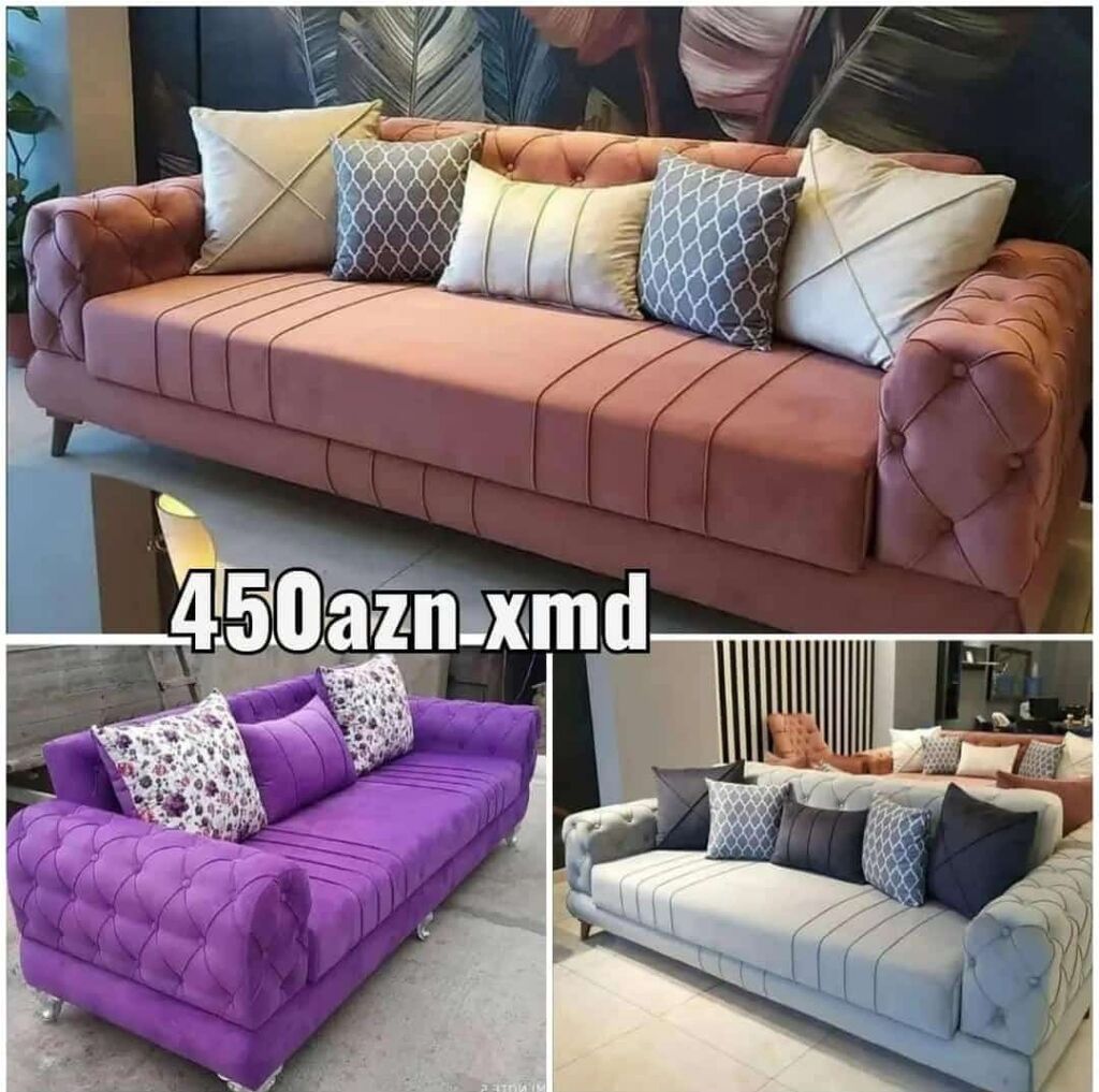 Rahat və zərif dizaynlı salon divanı - Model: 3 nəfərlik yumşaq