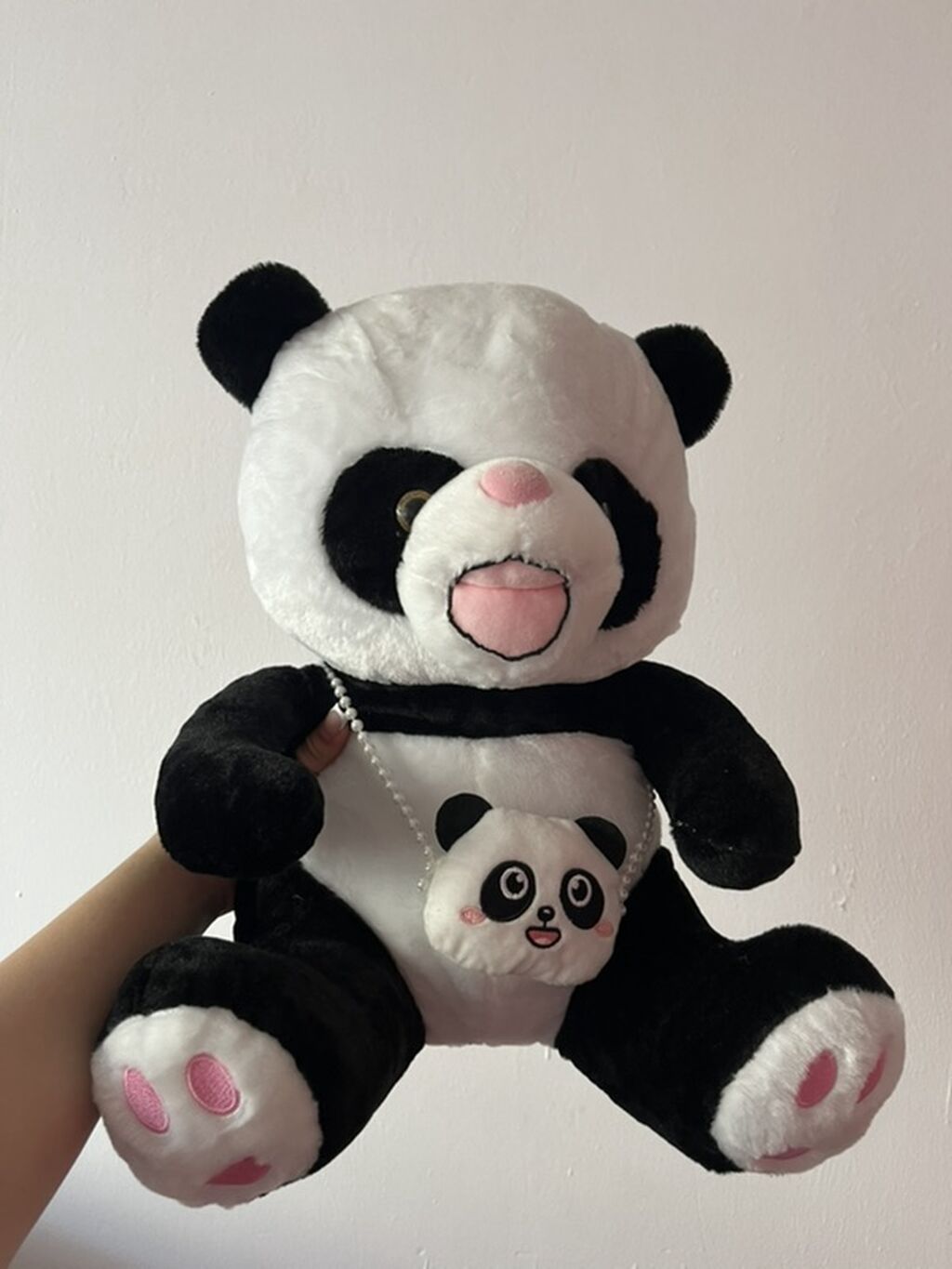Panda plyuş oyuncağı + mini panda çantası dəsti Uşaq otağı, dekor və — Yumşaq oyuncaqlar, Bakı