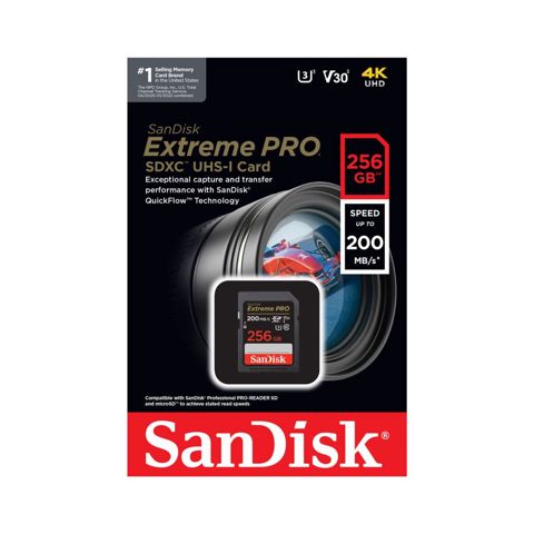 SanDisk Extreme PRO 256GB SDXC UHS-I V30 — 200 MB/s
