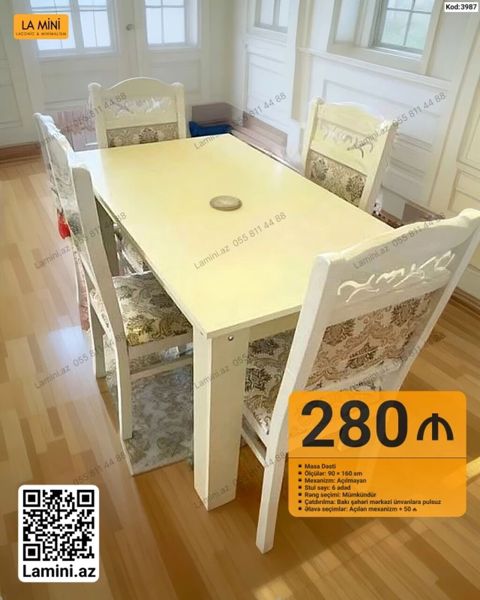 Masa dəsti – La Mini (Kod: 3987) - Ölçülər: 90 x 160 sm - Mexanizm — Lamini Mebel — Beds