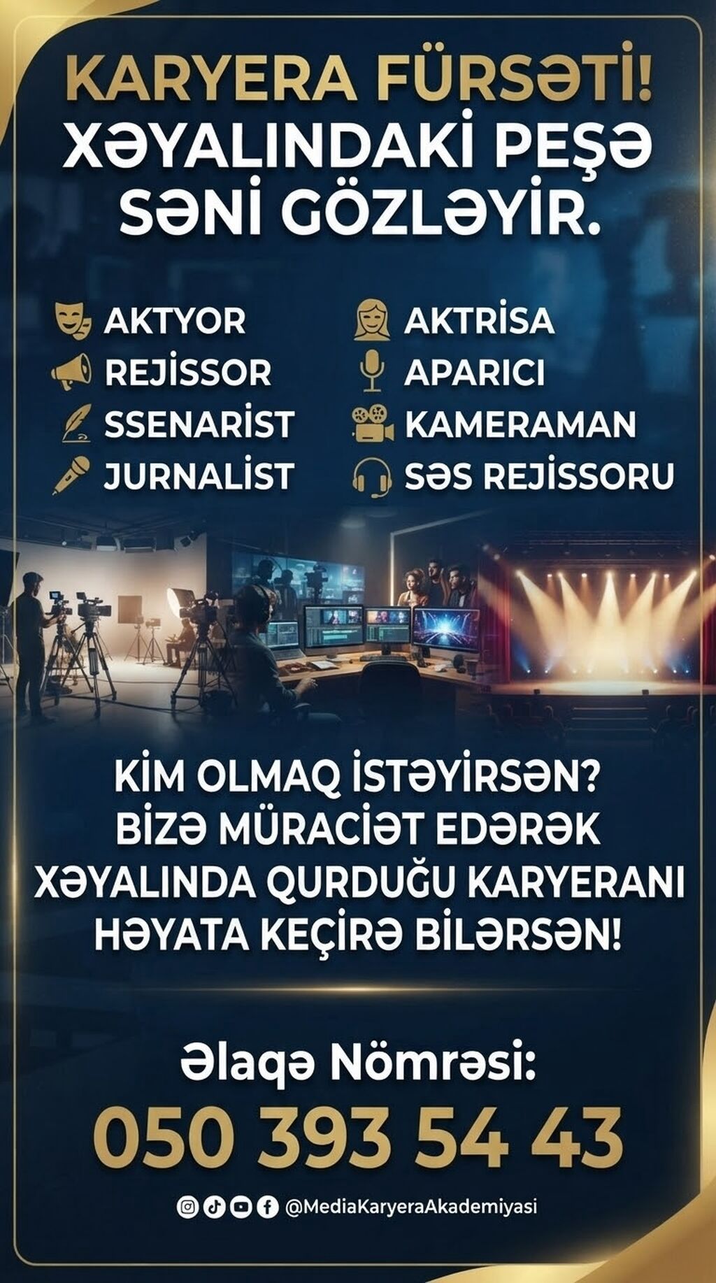 Media Karyera Akademiyası – yaradıcı sahələr üzrə peşəkar hazırlıq — Təlim, kurslar, Mehdiabad