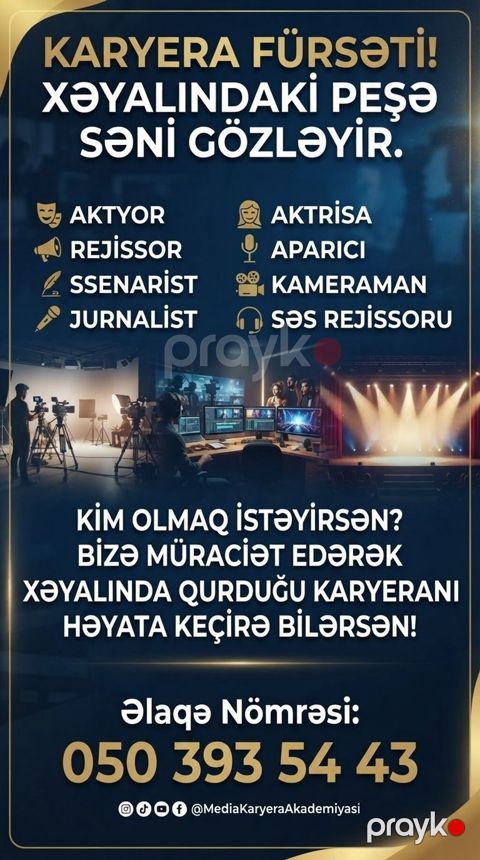 Media Karyera Akademiyası – yaradıcı sahələr üzrə peşəkar hazırlıq — Mehdiabad