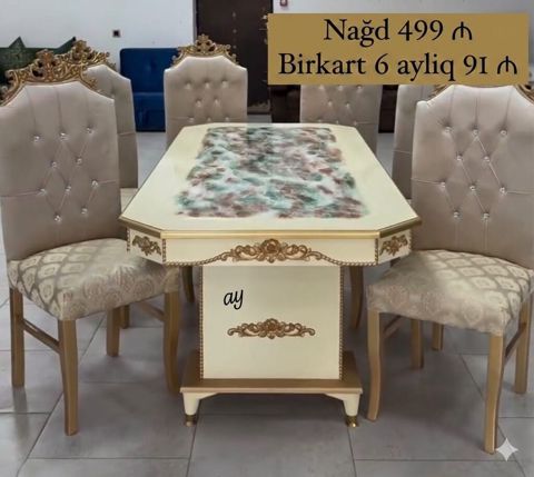 Yemək otağı dəstləri – klassik və zərif dizayn Məhsul: 6 nəfərlik