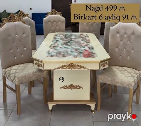 Yemək otağı dəstləri – klassik və zərif dizayn Məhsul: 6 nəfərlik