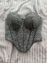 Payetli Qara Korset Top — Нижнее бельё