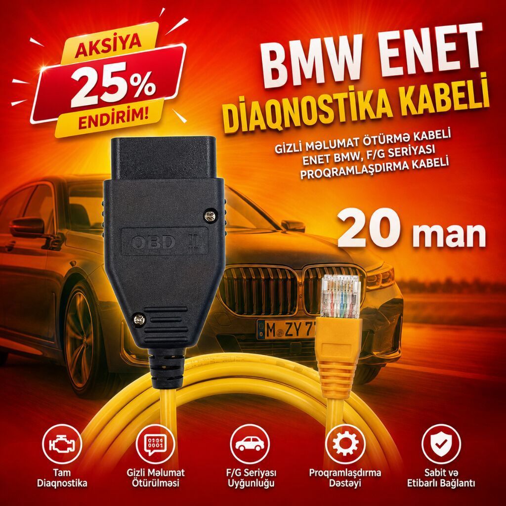 BMW ENET diaqnostika kabeli. Gizli məlumat ötürmə kabeli ENET BMW, 👀 — Avto, Lənkəran (2)