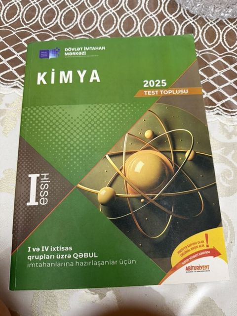 Məhsul: “Kimya – 2025 Test Toplusu”, I hissə Nəşriyyat: Dövlət