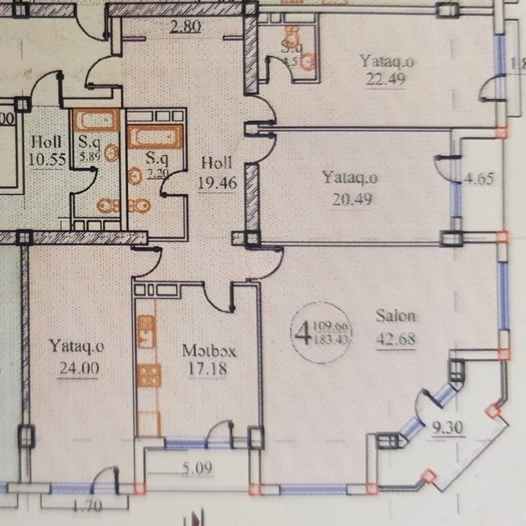 Satılır 4 otaqlı yeni tikili 184 m² — Mənzil, Bakı (2)