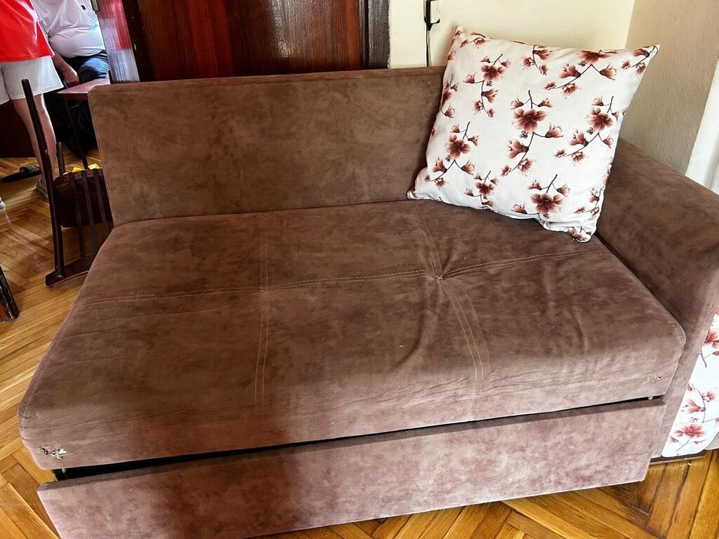 Çevrilən divan (yataq funksiyalı) - Rəng: şokolad-qəhvəyi - Material — Mebel, Bakı (2)