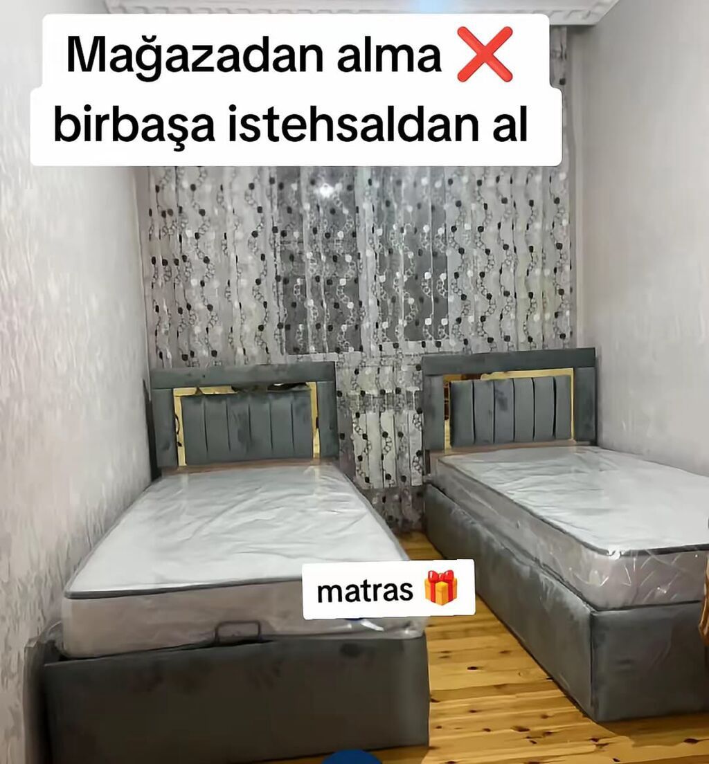 Yeni, Təknəfərlik çarpayı, Bazalı, Matras ilə, Siyirməsiz