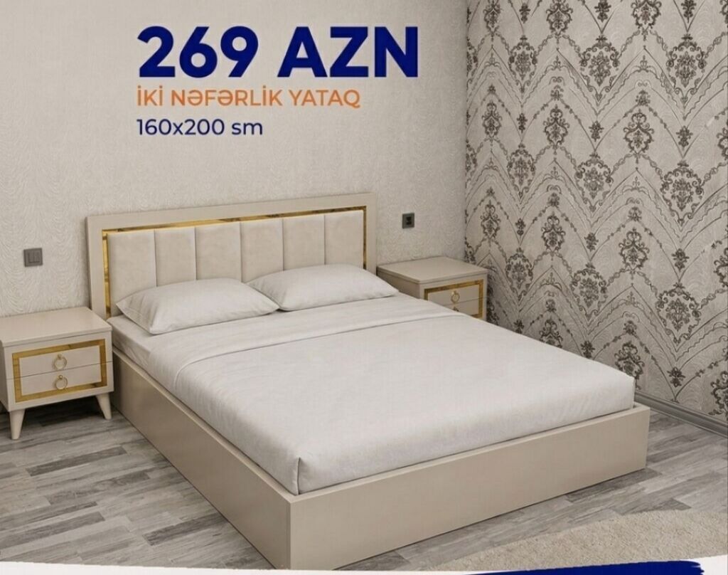 İkinəfərlik, Bazalı, Pulsuz matras, Siyirməsiz, Azərbaycan, Taxta — Mebel, Bakı