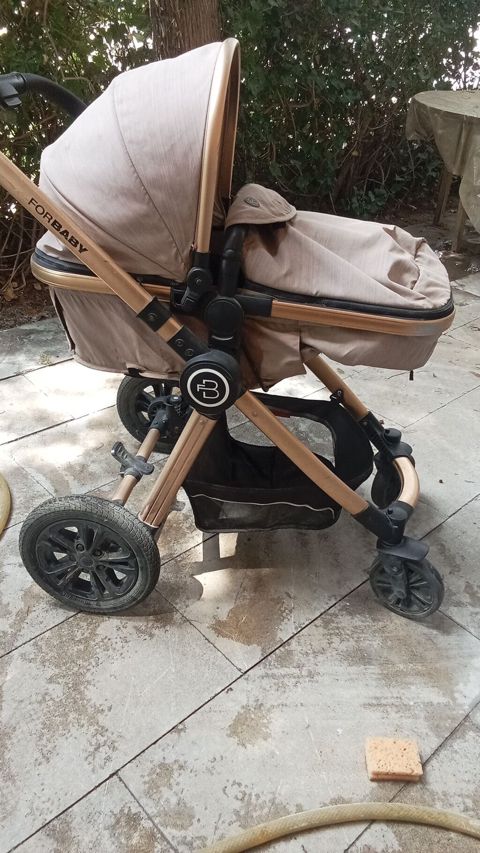 Uşaq arabası – ForBaby markası, bej rəng - Çərçivə: metal/alüminium