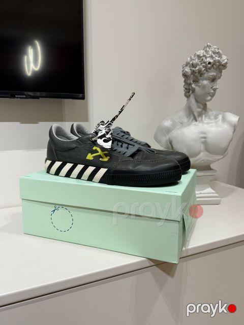 İdman ayaqqabısı Off-White Low Vulc Grey Green Fluo