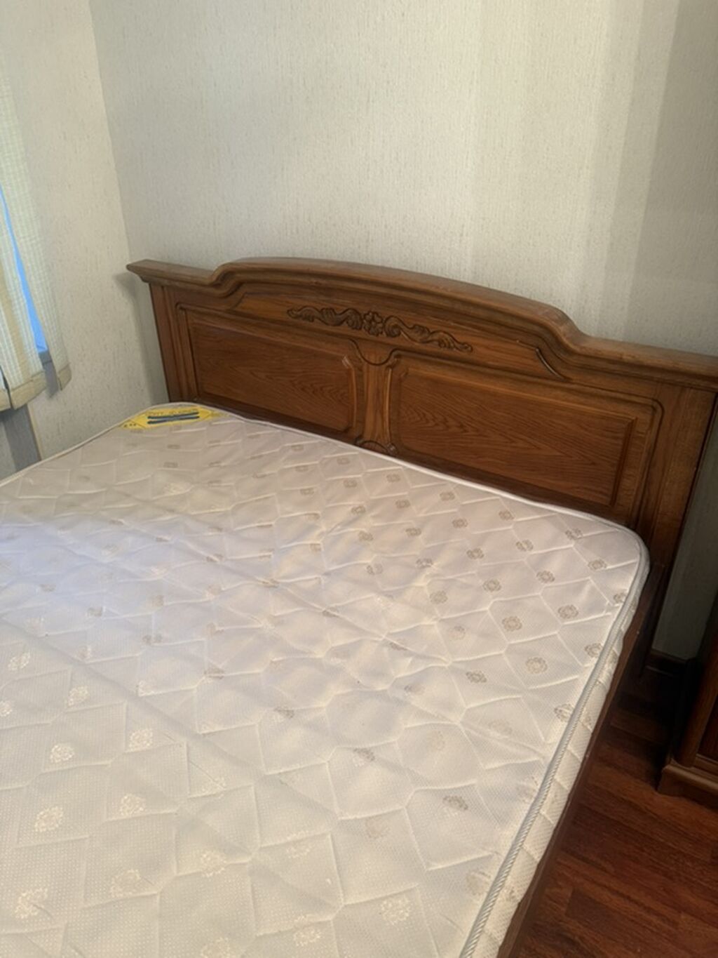 Taxt,matrasli. Ruminiya - Material: təbii ağac (masiv), isti qəhvəyi — Mebel, Bakı (5)