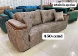 Mebel: 3 nəfərlik divan - Rəng: boz (tekstil üzlük) - Dizayn: dik — Furniture
