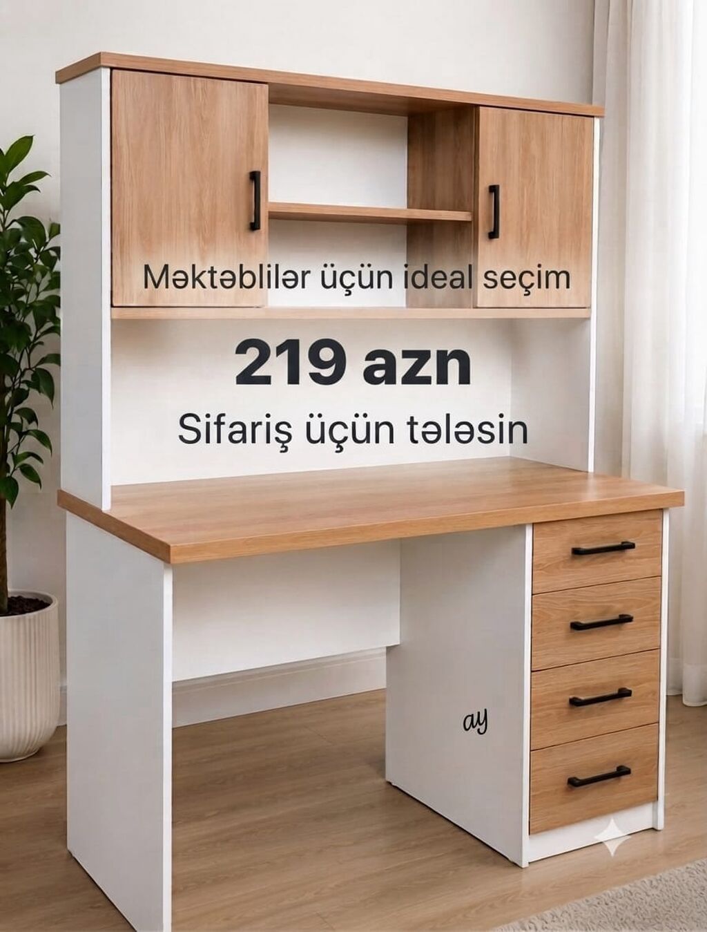 Düz masa, Stulsuz, Polkalı, Siyirməli, Sadə laminat