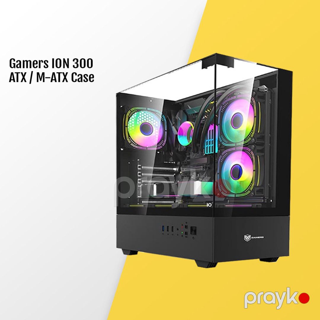 Gamers iO ATX / M-ATX Panoramic Aquarium Case Black — Kompüterlər və noutbuklar, Bakı (2)