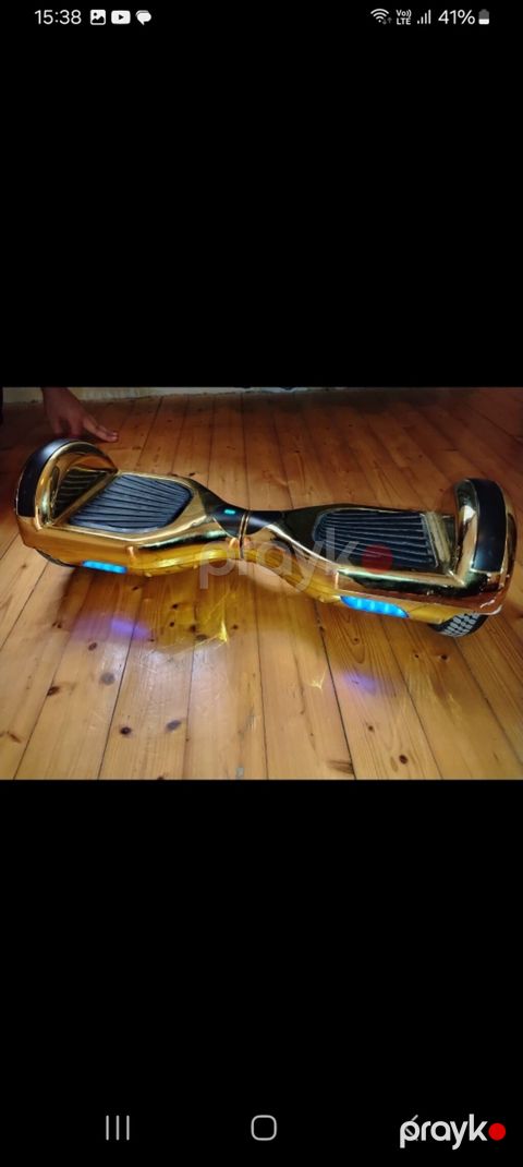 Qızılı rəngli iki təkərli hoverboard / giroskutər - Parlaq qızılı — Bakı