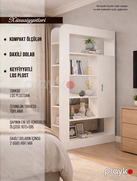 Ağ rəngli çoxfunksiyalı bölücü rəf/dolab sistemi - Kompakt ölçülər — Bakı