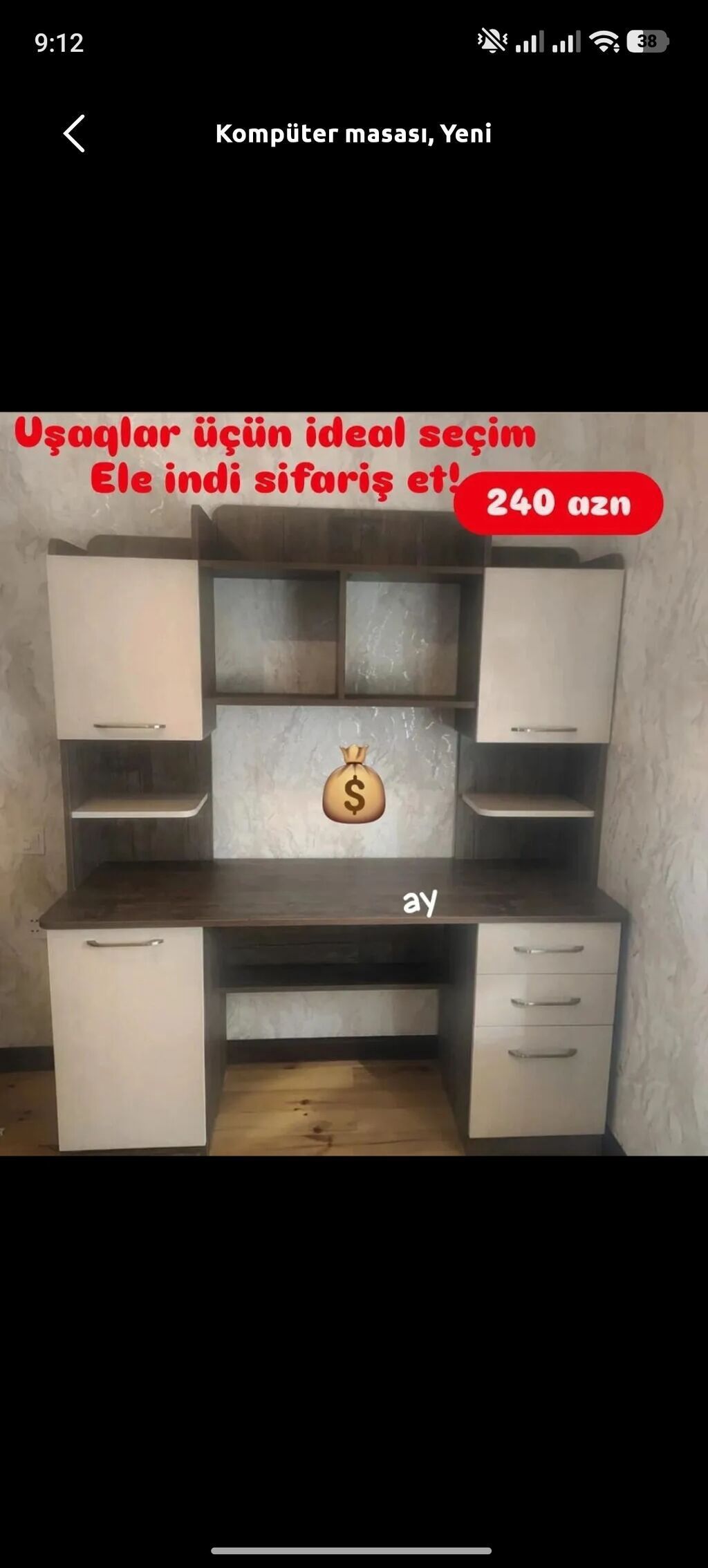 Kompyuter masası – uşaqlar üçün ideal seçim. İki rəngli dizayn (ağ və — Mebel, Digah