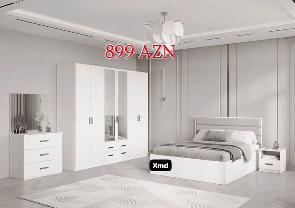 Ağ rəngli müasir yataq otağı mebel dəsti Tərkib: - 1 ədəd iki — Mebel, Bakı
