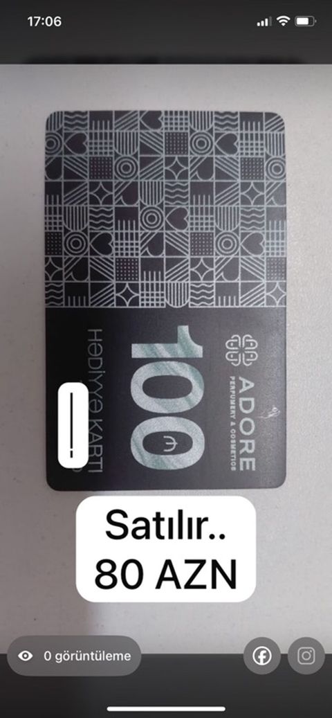 Adore Perfumery & Cosmetics hədiyyə kartı – 100 AZN balanslı. - — Şəxsi əşyalarım