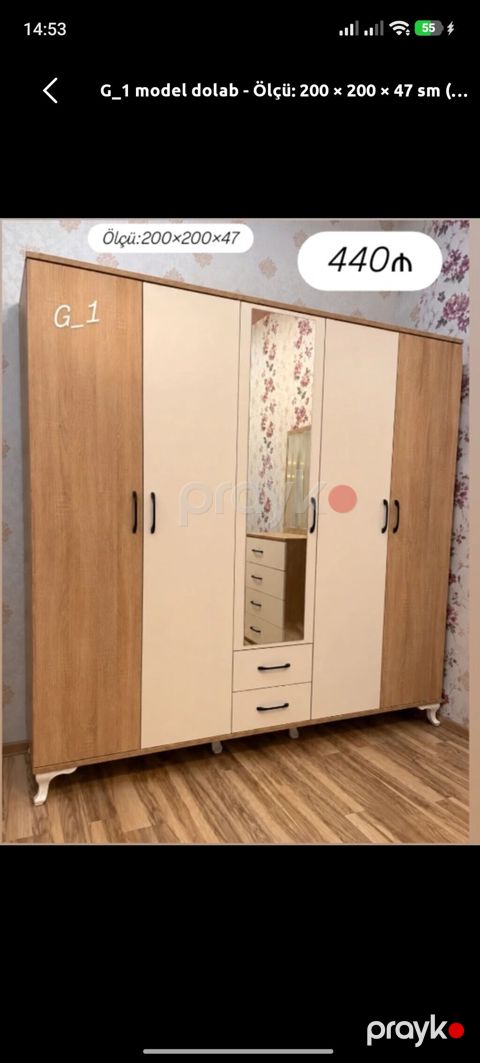 G_1 model dolab - Ölçü: 200 × 200 × 47 sm - Qiymət: 440 ₼ (şəkildə