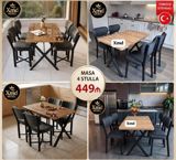 Mətbəx və yemək otağı üçün kompakt dəst: masa + 4 stul - Brend: Xmd — Мебель