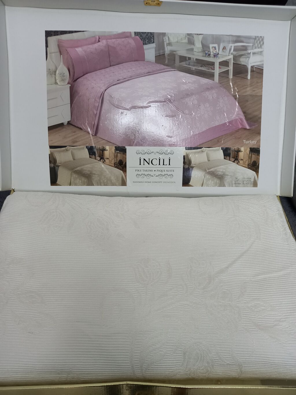 Hanımeli Home Textile markalı “İncili” pike takımı. Qutulu dəstdir — Tekstil, Bakı (2)