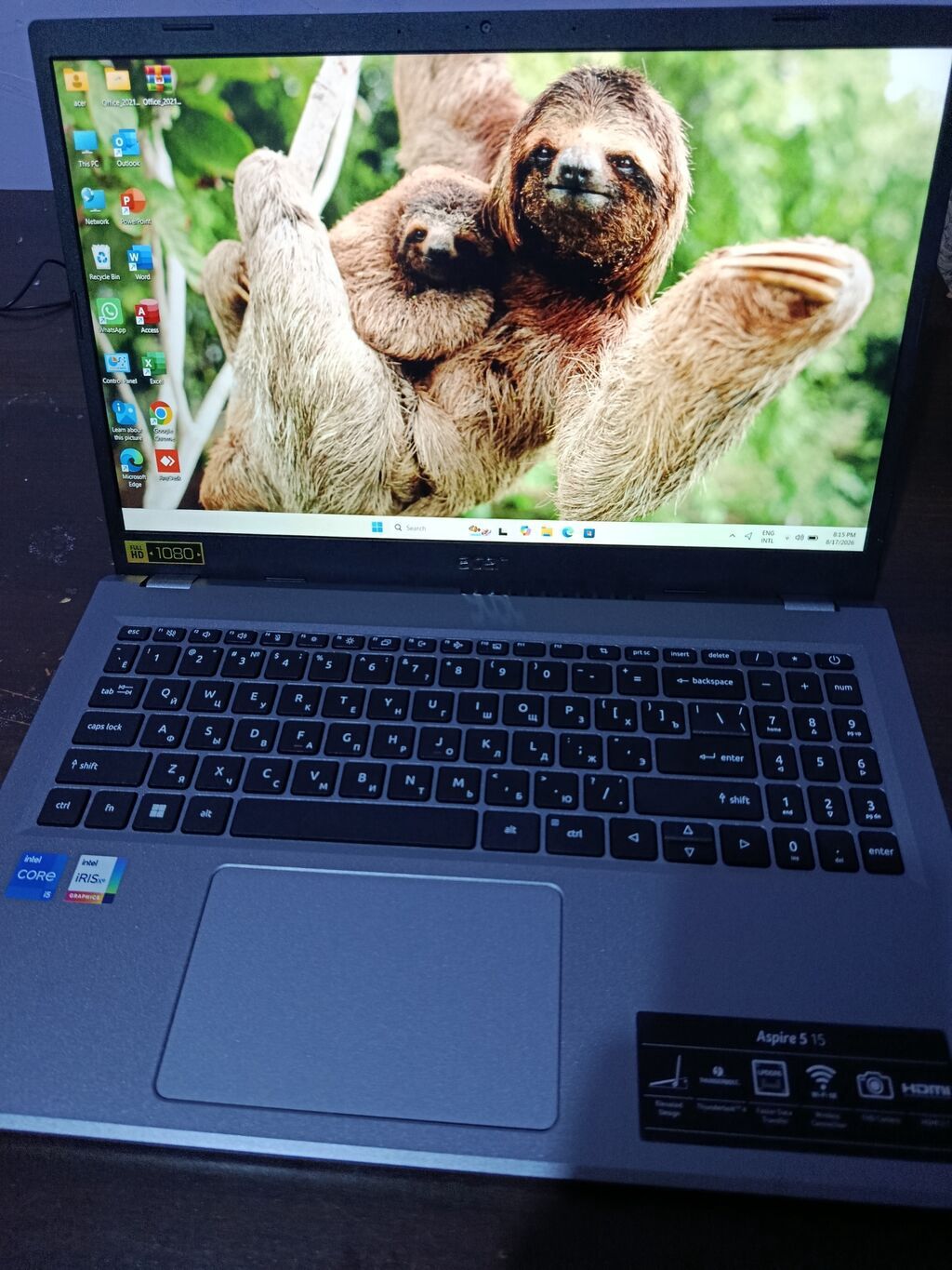 Acer Aspire 5 15 noutbuku Texniki xüsusiyyətlər: - Ekran: 15.6" Full