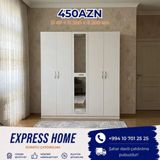 Yeni, 5 qapı, Güzgülü, Açılan, Düz dolab — Express Home