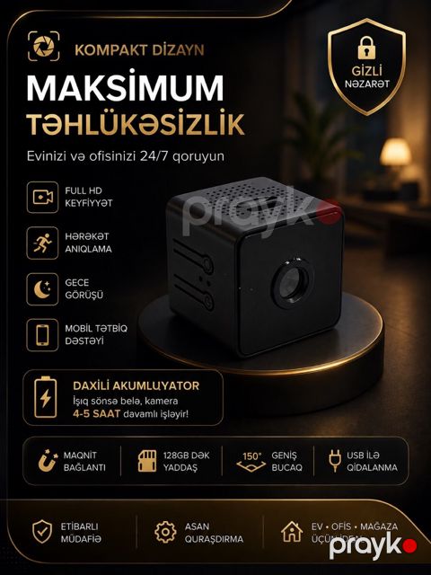 Mini akkumulyatorlu WiFi kamera — Bakı