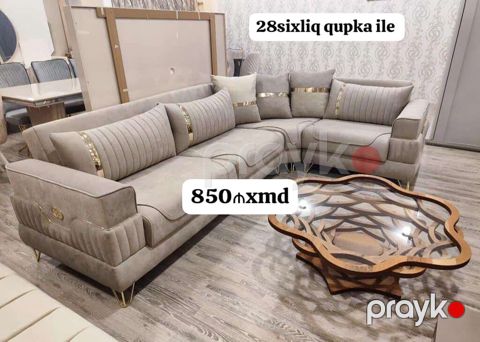Künc divan dəsti – 28 nəfərlik qupqalı, L formalı