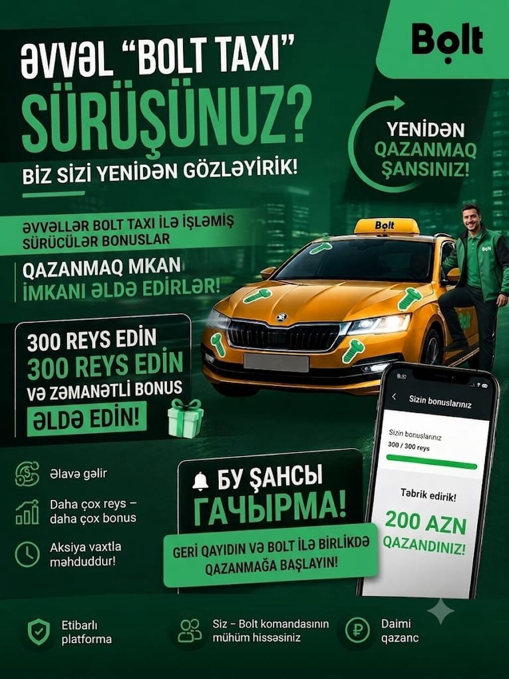 Taksi sürücüsü tələb olunur, İşəmuzd ödəniş — İş, Bakı