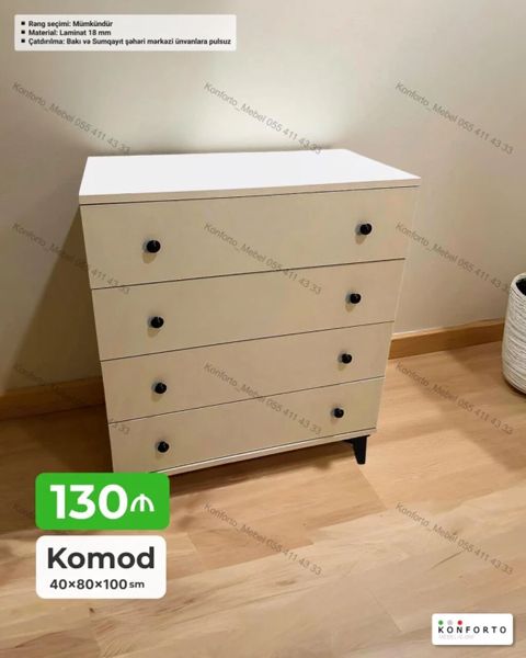 Komod – 40×80×100 sm - Rəng seçimi: mümkündür - Material: 18 mm