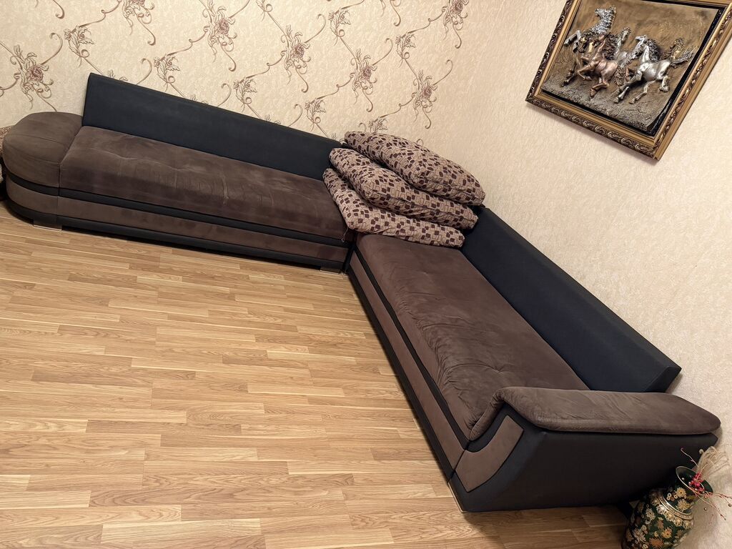 Künc divan, İşlənmiş, Açılan, Parça — Mebel, Bakı (3)