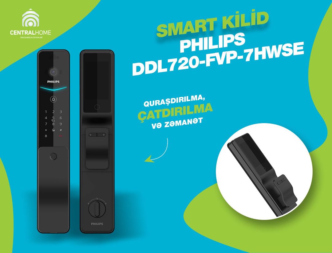 Smart (ağıllı) qapı kilidləri Philips DDL720-FVP-7HWSE — Təhlükəsizlik sistemləri, Bakı
