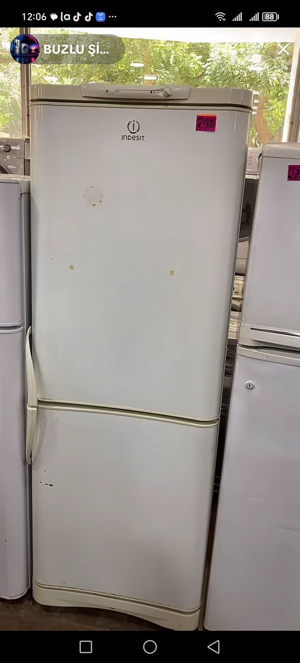 Indesit ikiqapılı soyuducu — ağ, işlənmiş