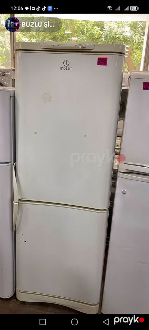 Indesit ikiqapılı soyuducu — ağ, işlənmiş