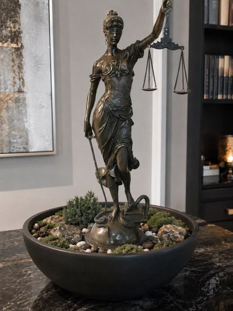 Bürünc heykəlcik Lady Justice (Themis)