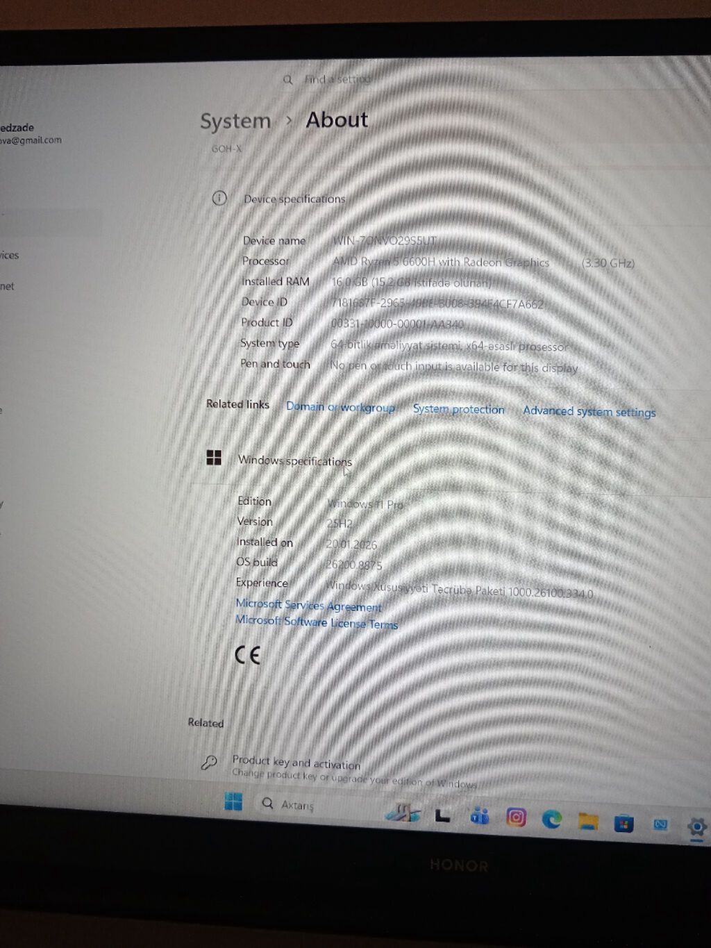 HONOR MagicBook X16 2025 – Tam komplekt HONOR MagicBook X16 2025 — Elektronika, Bakı (6)
