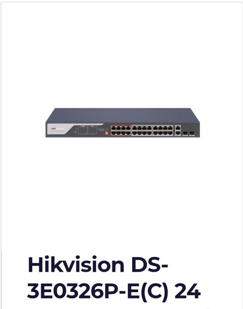 Hikvision DS-3E0326P-E(C) 24-port PoE şəbəkə keçidi - 24 x 10/100