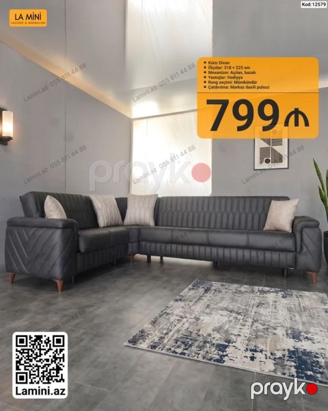 La Mini – Künc divan Modell: Künc divan Ölçü: 318 225 sm — Bakı