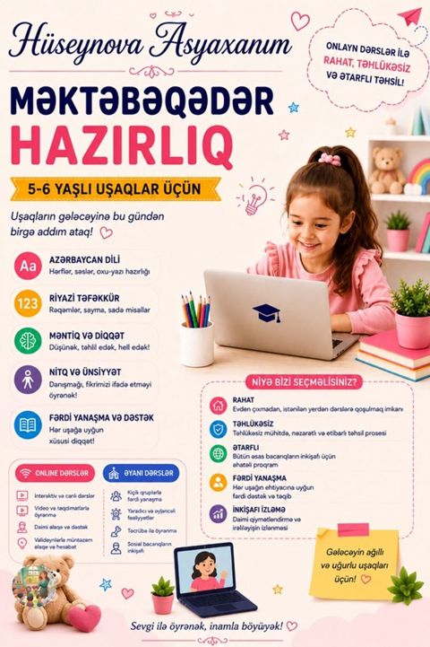 Məktəbəqədər və ibtidai sinif hazırlığı, Azərbaycan dili, Onlayn — Bakı