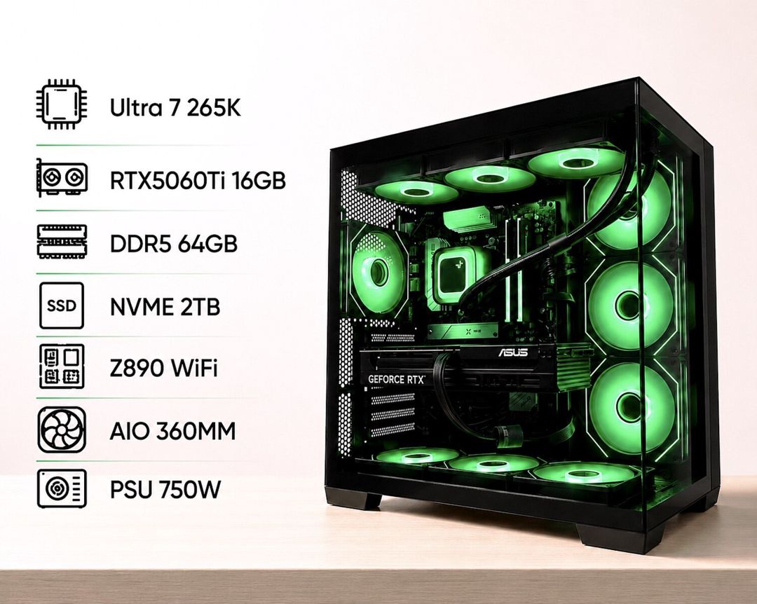 PC Ultra 7 265K RTX5060Ti 16GB — Masaüstü kompüterlər, Bakı